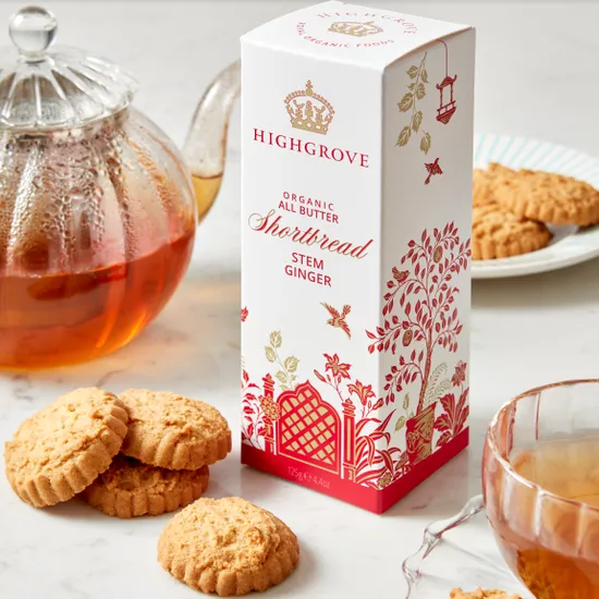Highgrove Organic Stem Ginger Shortbread, 125g product image
