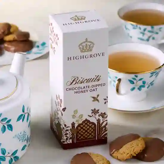Highgrove Chocolate-Dipped Honey Oat Biscuits, 125g product image