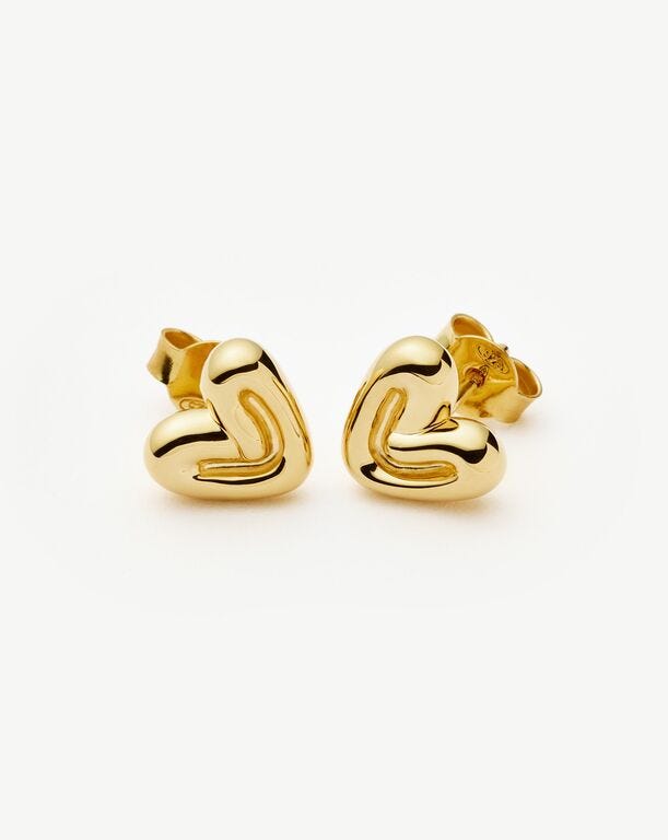 Missoma Puffy Heart Mini Stud Earrings