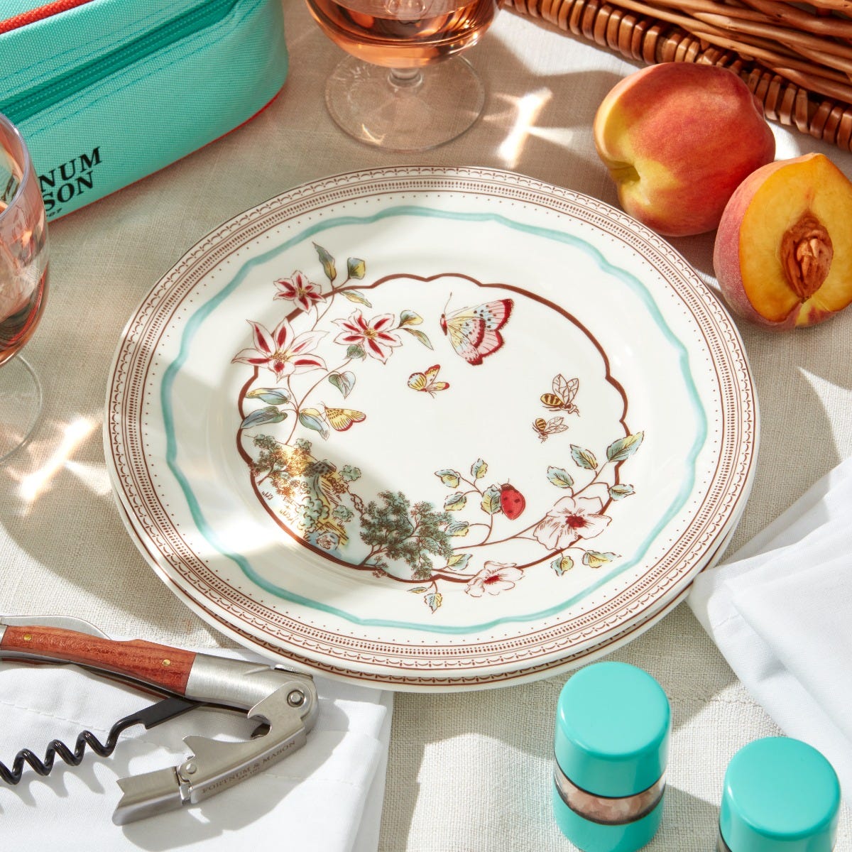 Fortnum's Wild Garden Wicker Hamper for Four