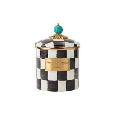 MacKenzie-Childs Courtly Check Eau de Nil Enamel Canister, Small