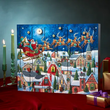 Santa in Sleigh Unfilled Advent Calendar