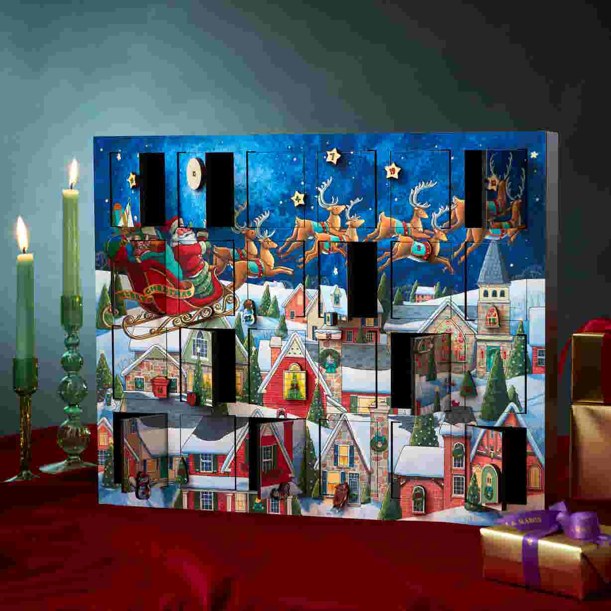 Santa in Sleigh Unfilled Advent Calendar