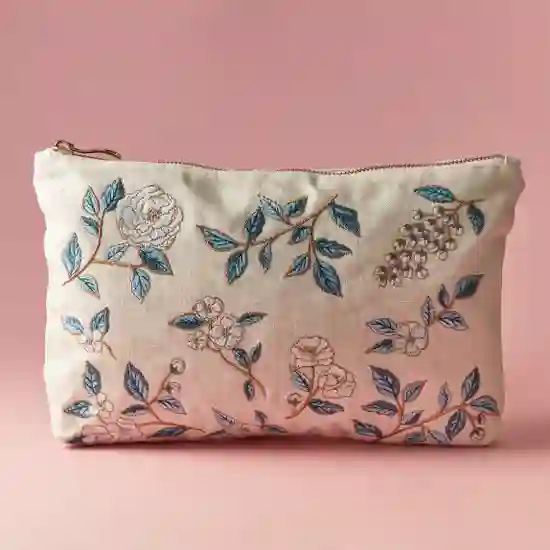 Elizabeth Scarlett Exclusive Camellia Flower Everyday Pouch, Cream product image