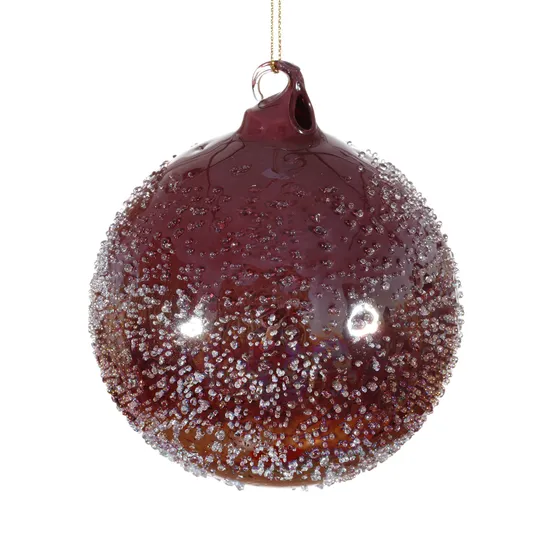 Purple Beaded Glass Bauble product image