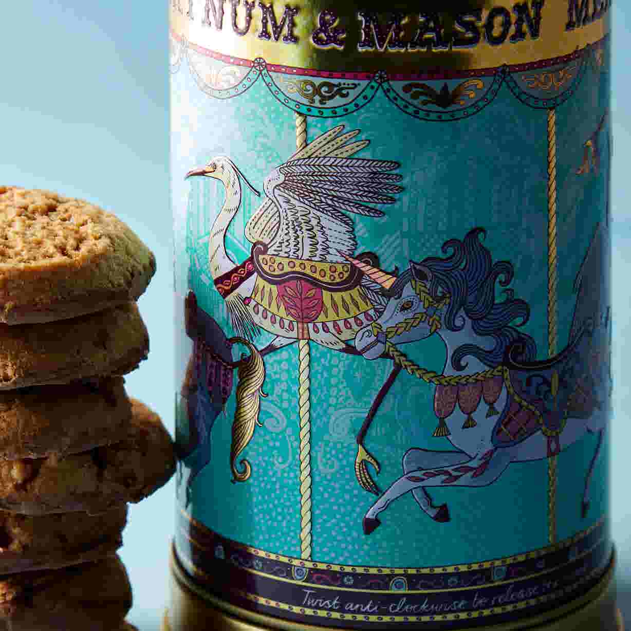 Mini Merry Go Round Musical Biscuit Tin, 150g