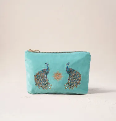 Elizabeth Scarlett Exclusive Peacock Mini Pouch