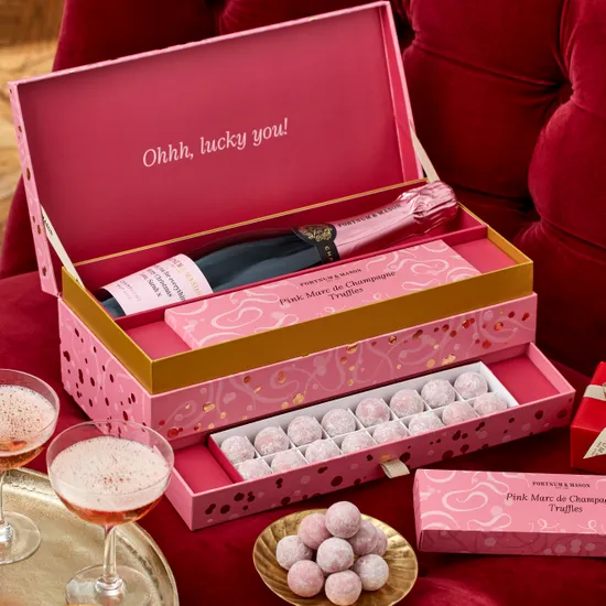 The Personalised Rosé Champagne & Chocolate Gift Box product image