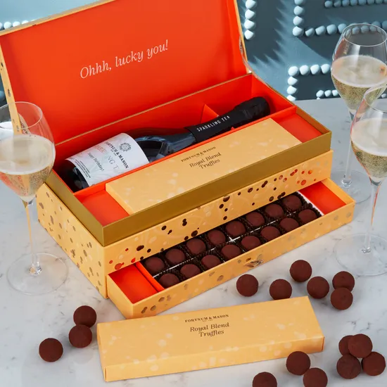 The Personalised Sparkling Tea & Truffle Gift Box, 0% ABV product image