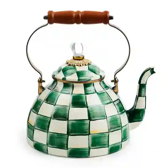 Mackenzie-Childs Emerald Check 3 Quart Tea Kettle product image
