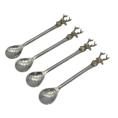 Culinary Concepts Champagne Stag Coffee Spoons, Set of 4