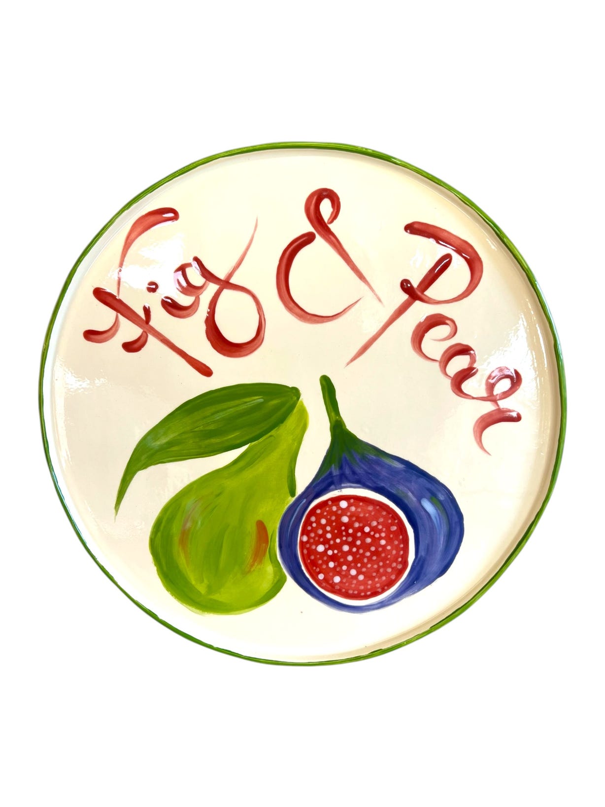 Harlie Brown Fig & Pear Hand-Painted Plate