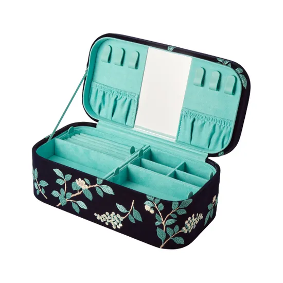 Fortnum's x WOLF Exclusive Camellia Velvet Jewellery Box, Large product image