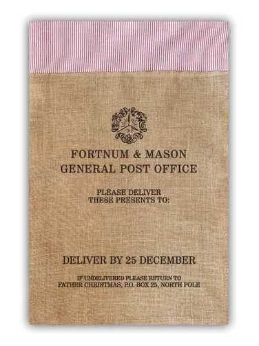 Personalised Striped Trim Hessian Sack, Medium