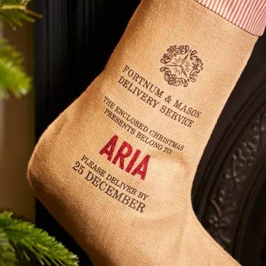 Personalised Striped Trim Hessian Stocking