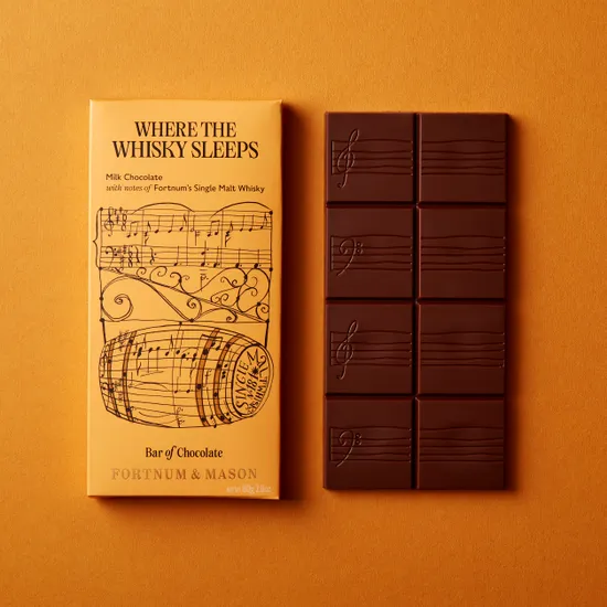 Milk Chocolate Fortnum's Single Malt Whisky Caramel Filled Bar, 80g product image