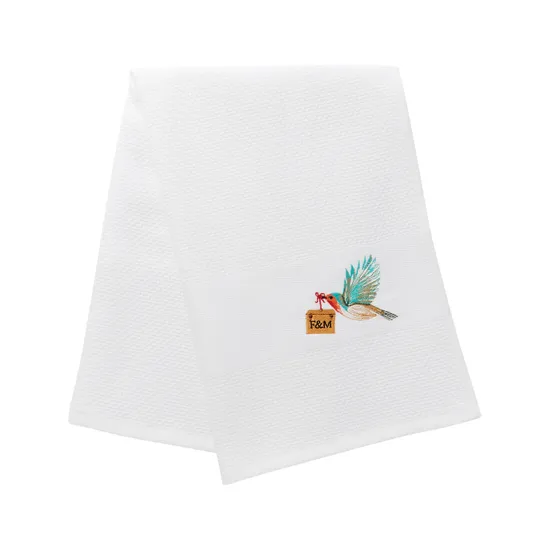 Christmas Robin Waffle Tea Towel product image