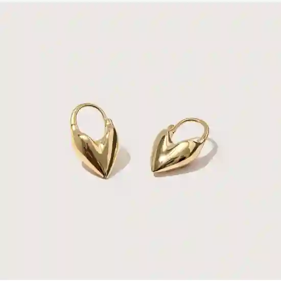 O Roscida Heart Hoop Earrings Gold product image