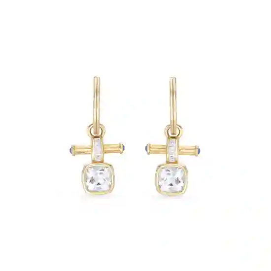Laura Vann Rosaline T-Bar Earrings with White Topaz & Blue Cubic Zirconia product image