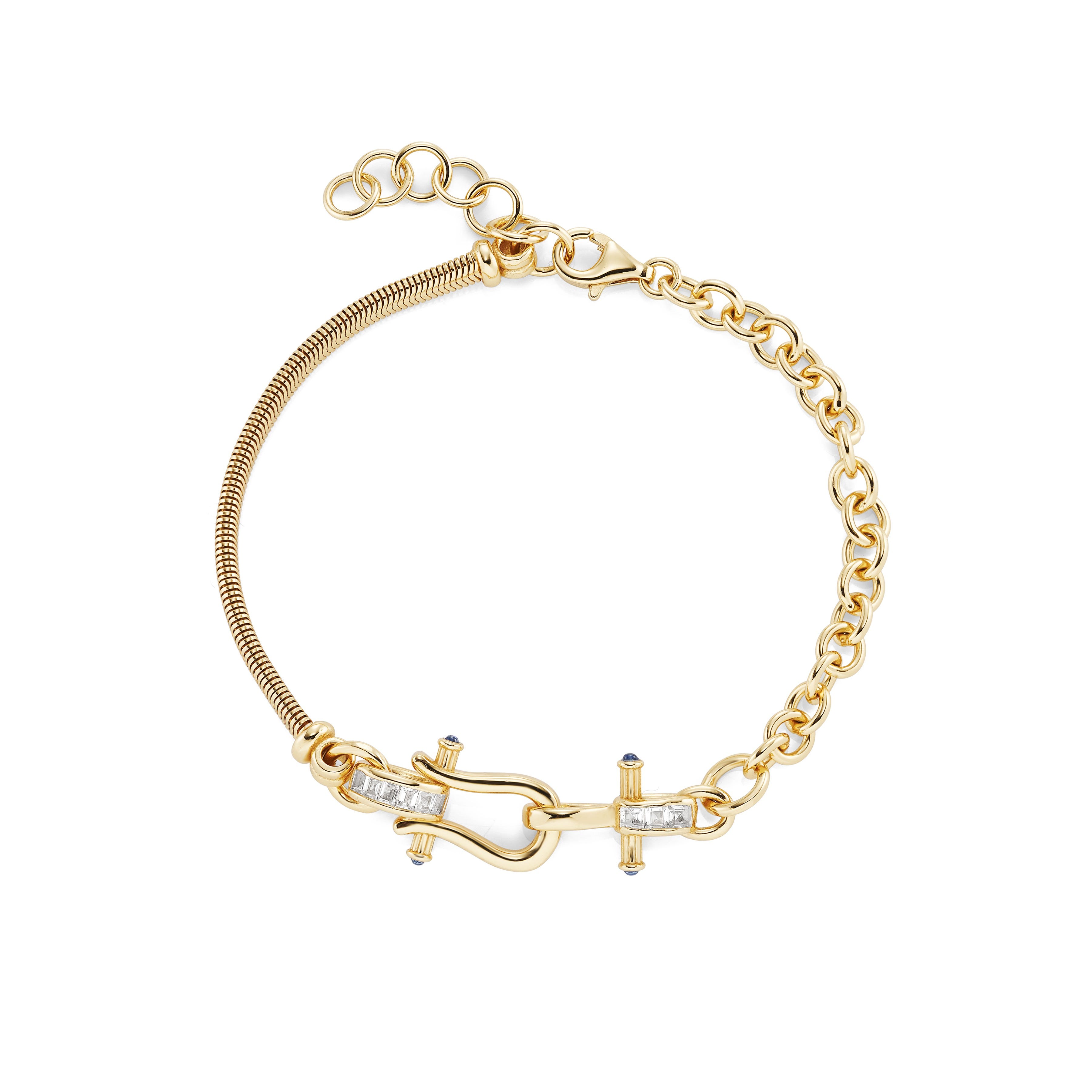 Laura Vann Agatha Buckle Bracelet with White Topaz & Blue Cubic Zirconia product image