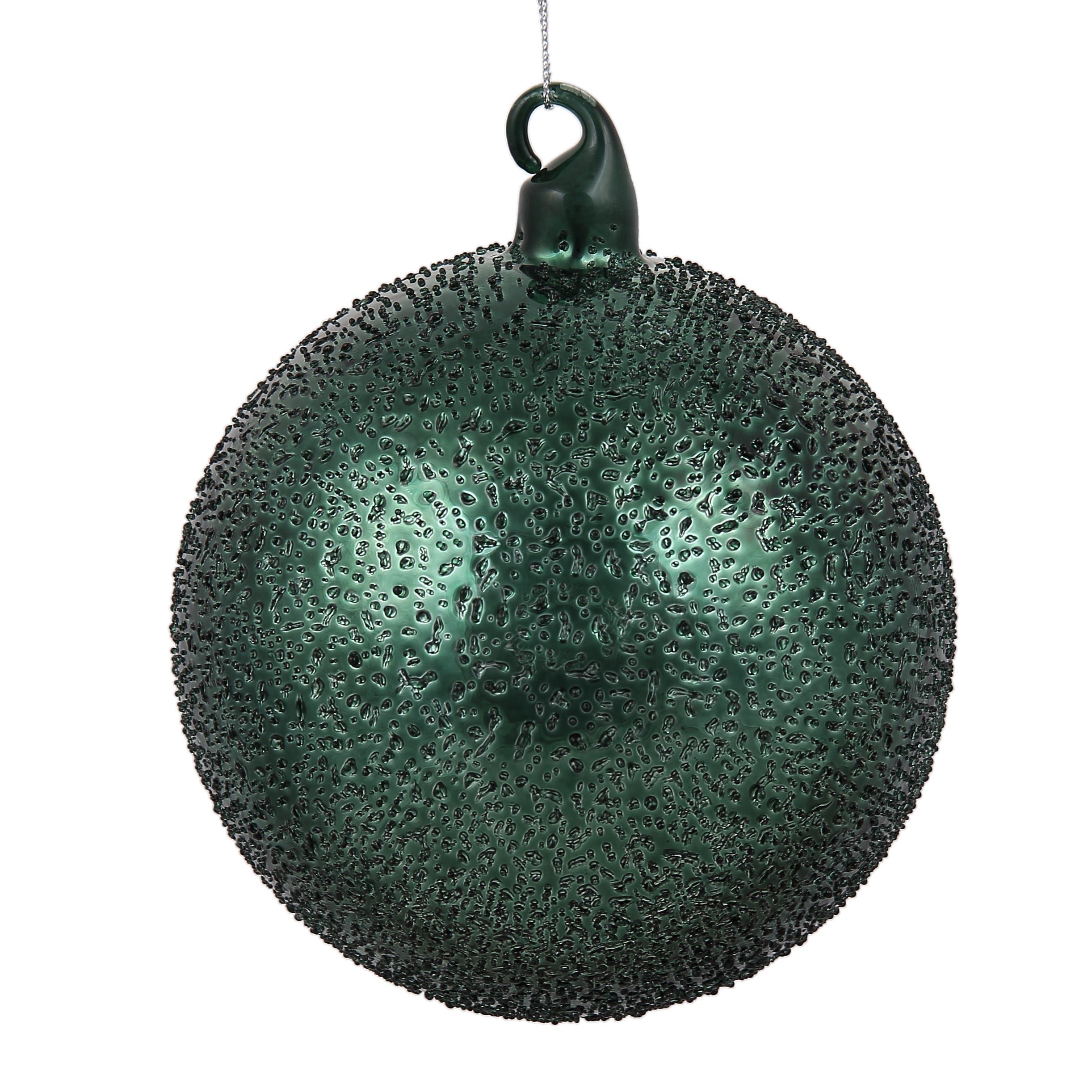 Dark Green Glass Bauble, 12cm product image