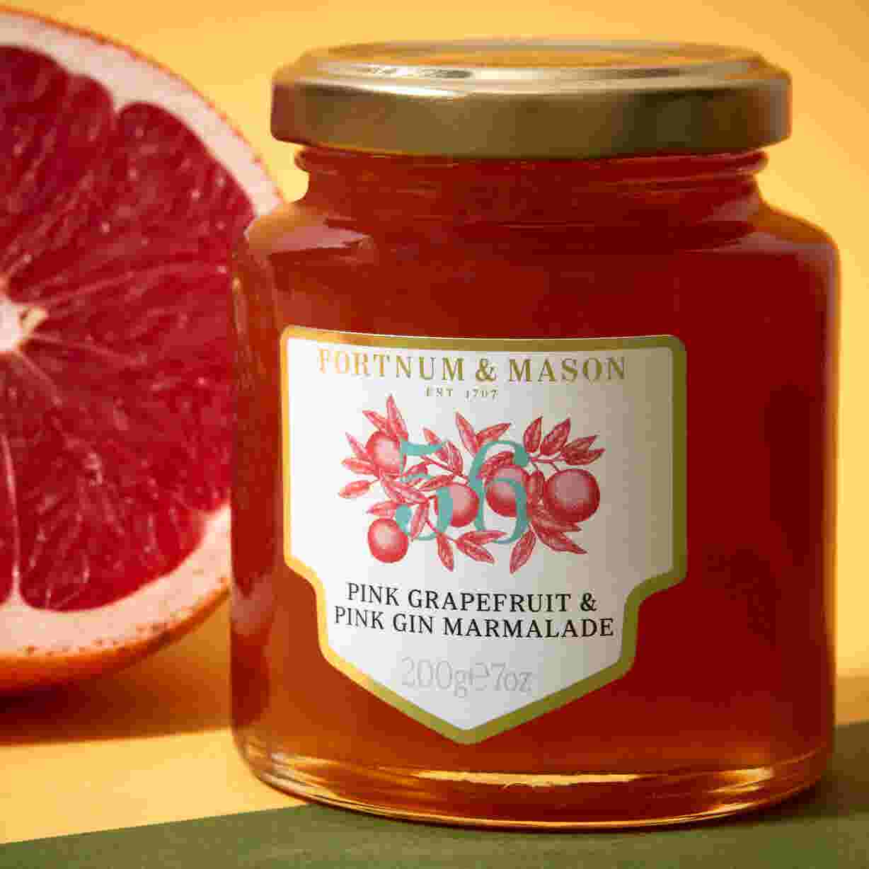 Pink Grapefruit & Fortnum’s Pink Amalthea Gin Marmalade, 200g