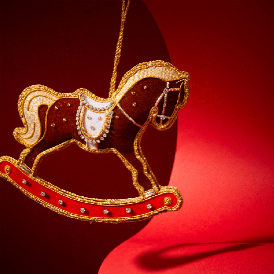 Baby's First Christmas 2026 Rocking Horse Decoration, Red product image