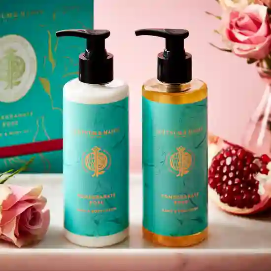 Fortnum's Pomegranate Rose Wash and Lotion Set, 2x250ml product image