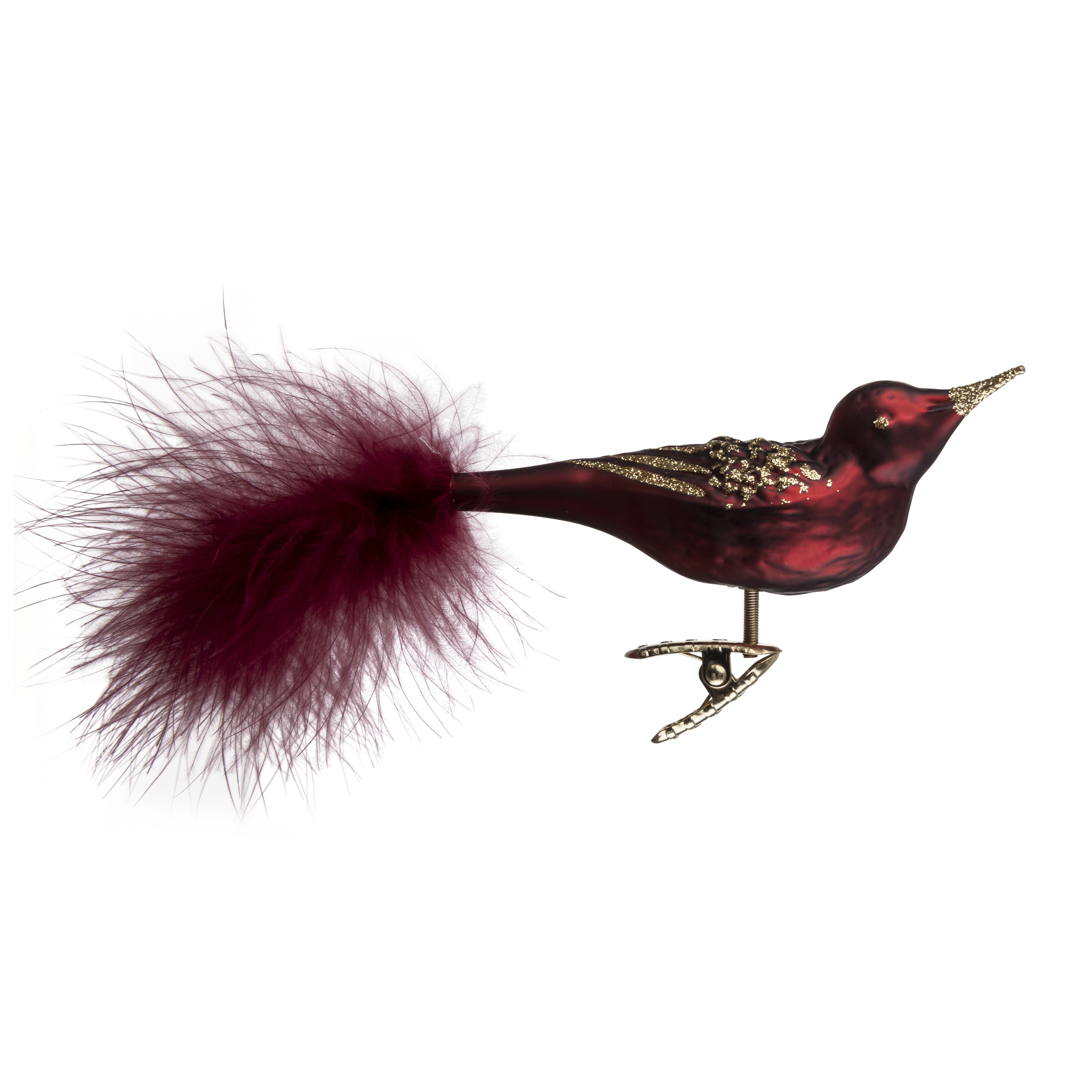 Burgundy Feather Bird Decoration product image