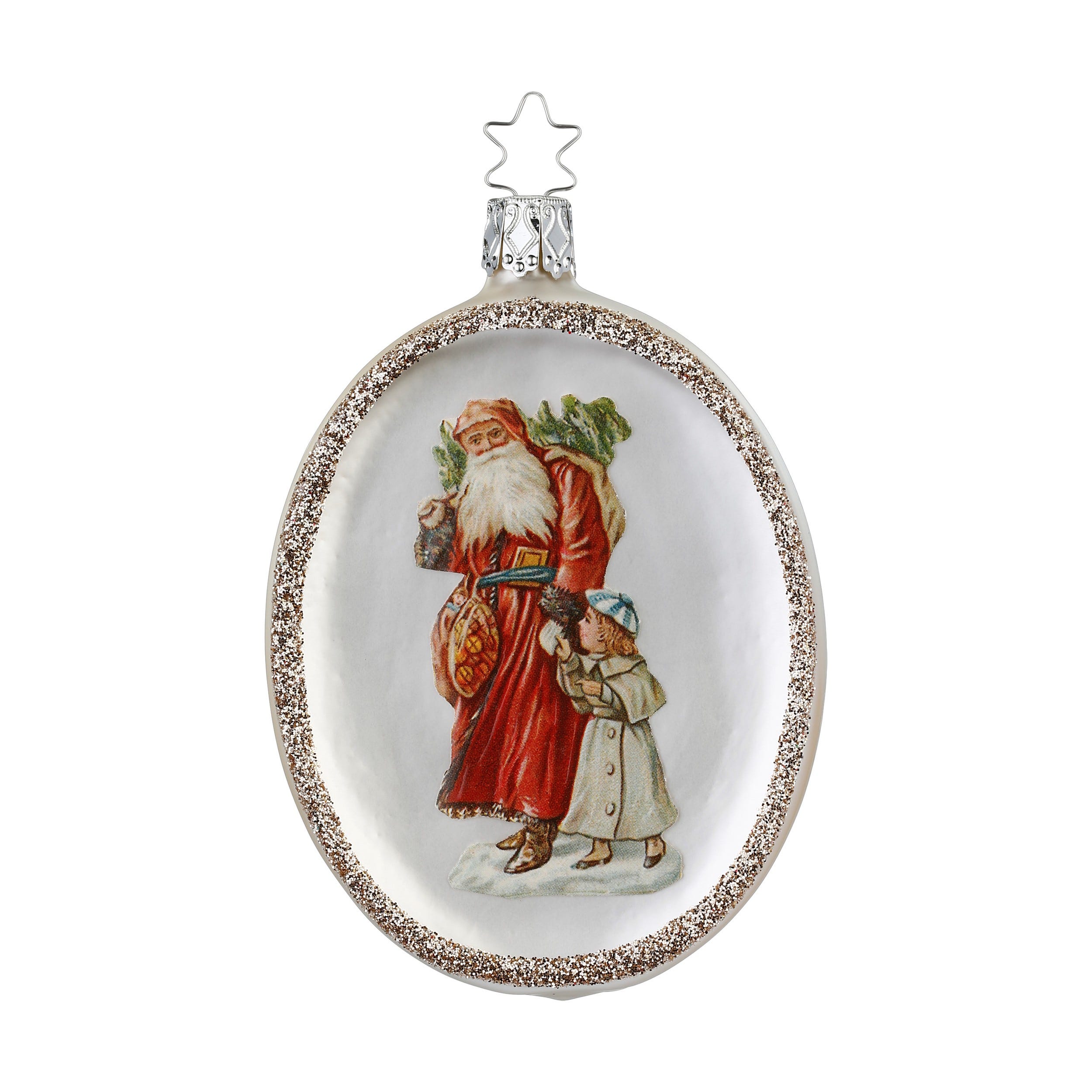 Vintage Father Christmas Oval Decoration product image