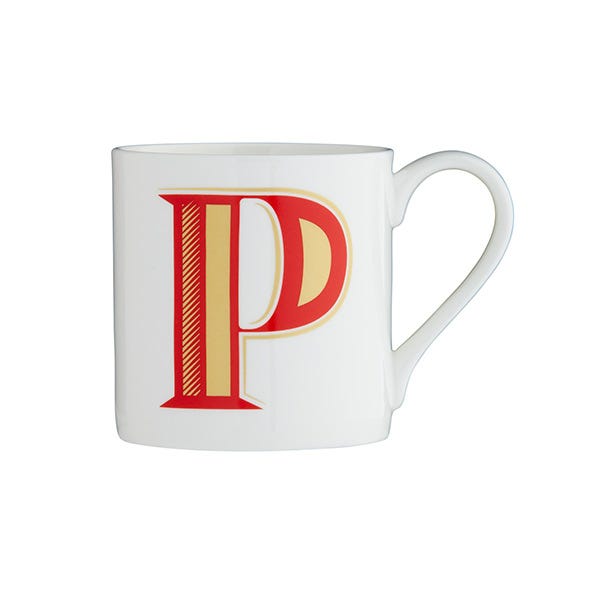 Fortnum's Red Alphabet P Mug