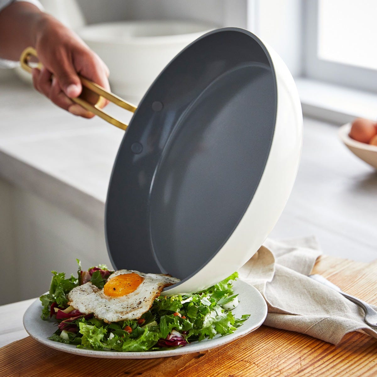 GreenPan x Stanley Tucci Carrara White 20cm and 26cm Frying Pans