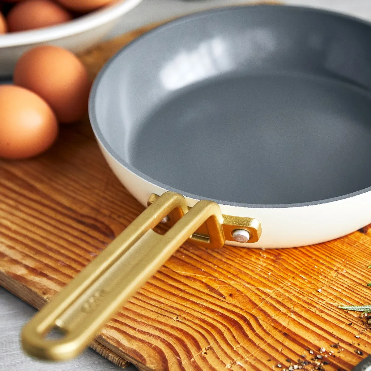 GreenPan x Stanley Tucci Carrara White 20cm and 26cm Frying Pans