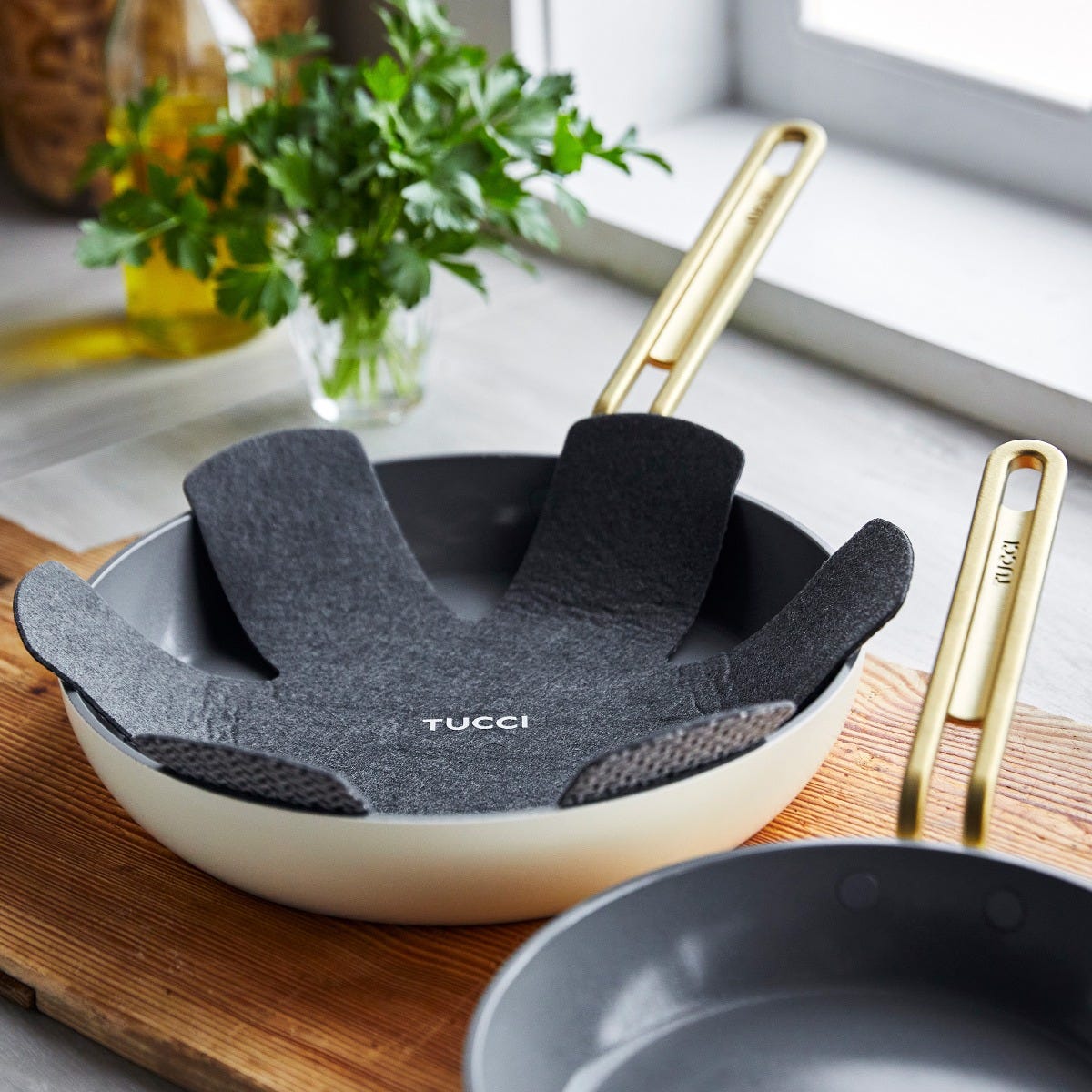 GreenPan x Stanley Tucci Carrara White 20cm and 26cm Frying Pans