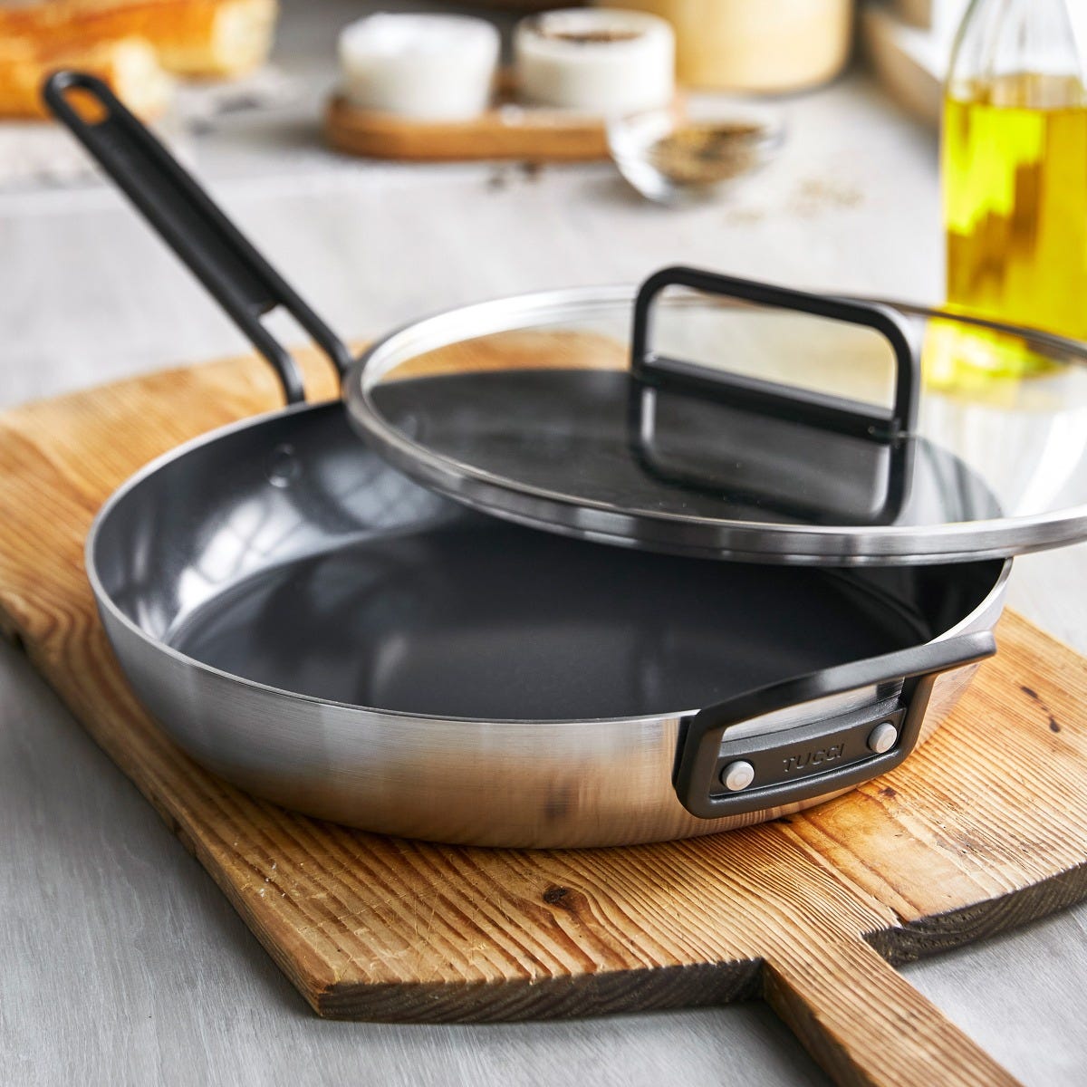 GreenPan x Stanley Tucci Stainless Steel 30cm Covered Frying Pan