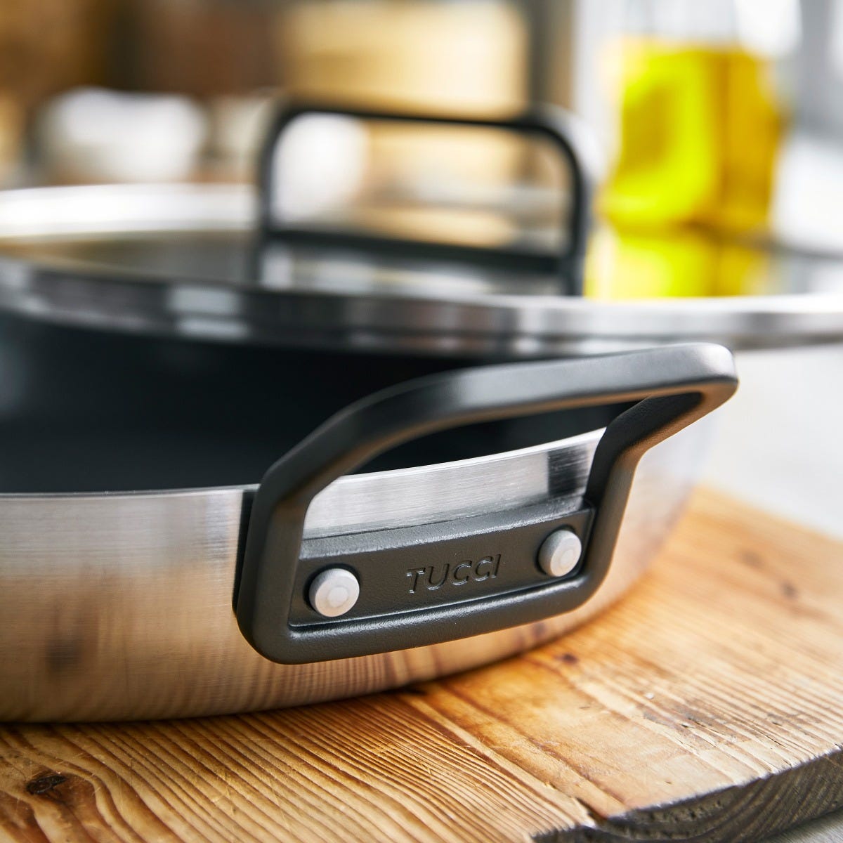 GreenPan x Stanley Tucci Stainless Steel 30cm Covered Frying Pan