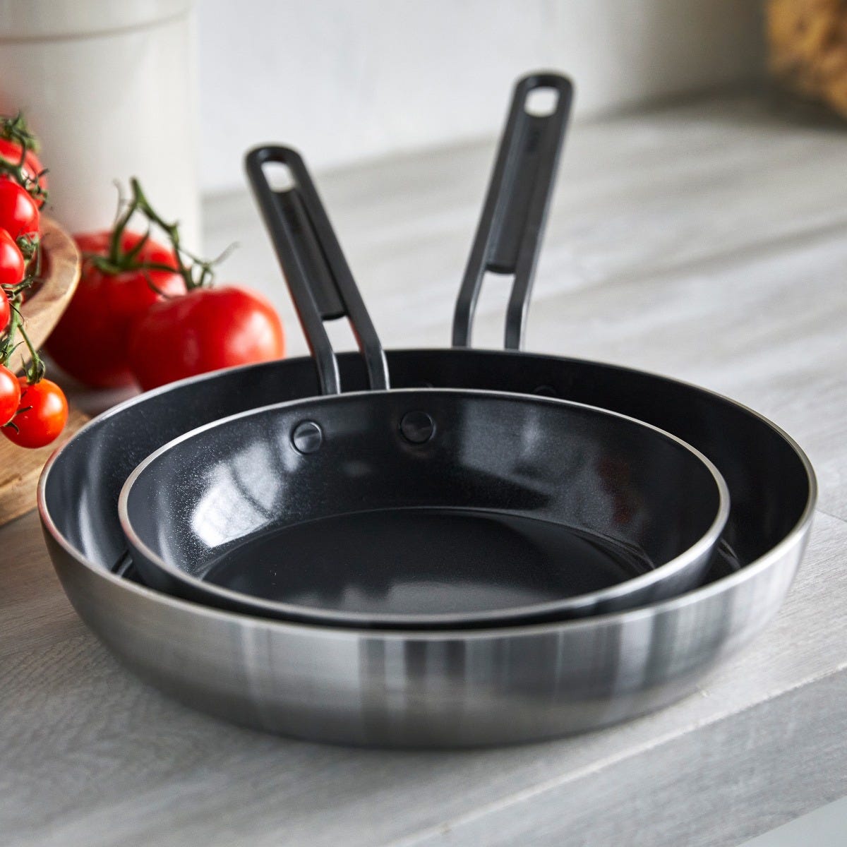 GreenPan x Stanley Tucci Stainless Steel 20cm and 26cm Frying Pans product image