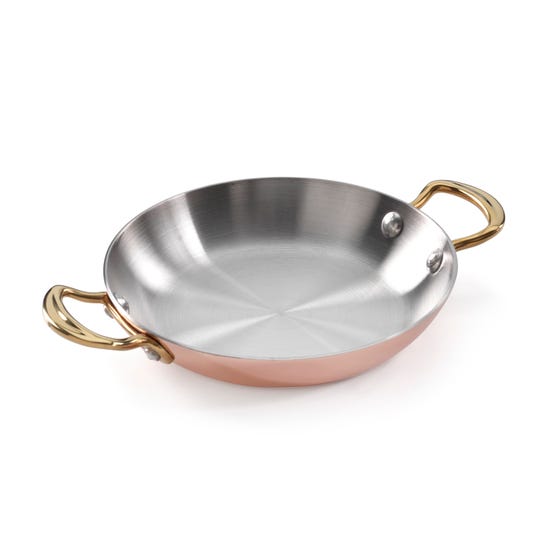 Samuel Groves Copper Round Pan/Serving Dish with Brass Handles, 16cm product image