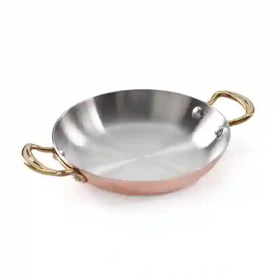 Samuel Groves Copper Round Pan/Serving Dish with Brass Handles, 16cm product image
