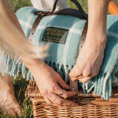 Tweedmill Polo Picnic Blanket, Light Blue