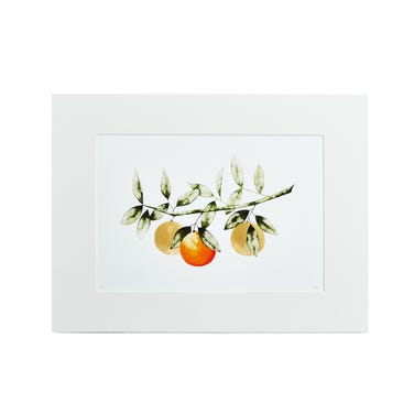 Emma Benz Orange Branch Gold Leaf Print