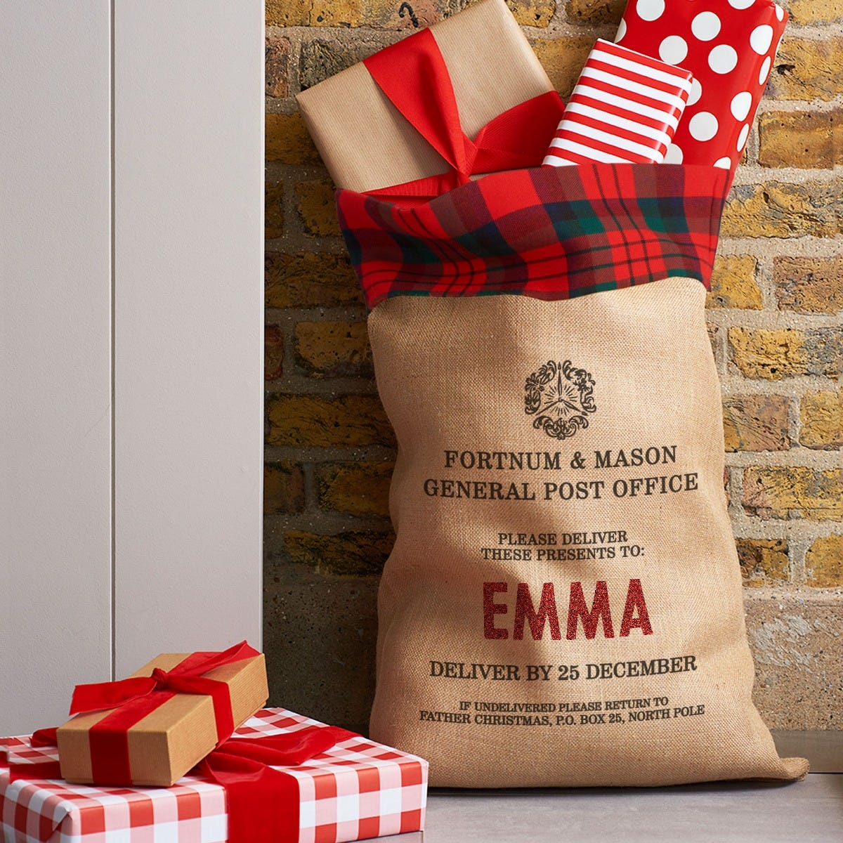 Personalised santa sack hessian cheap