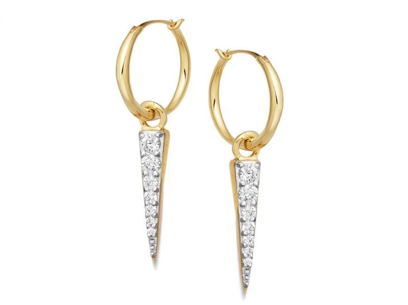 Small gold spike hoop earrings online