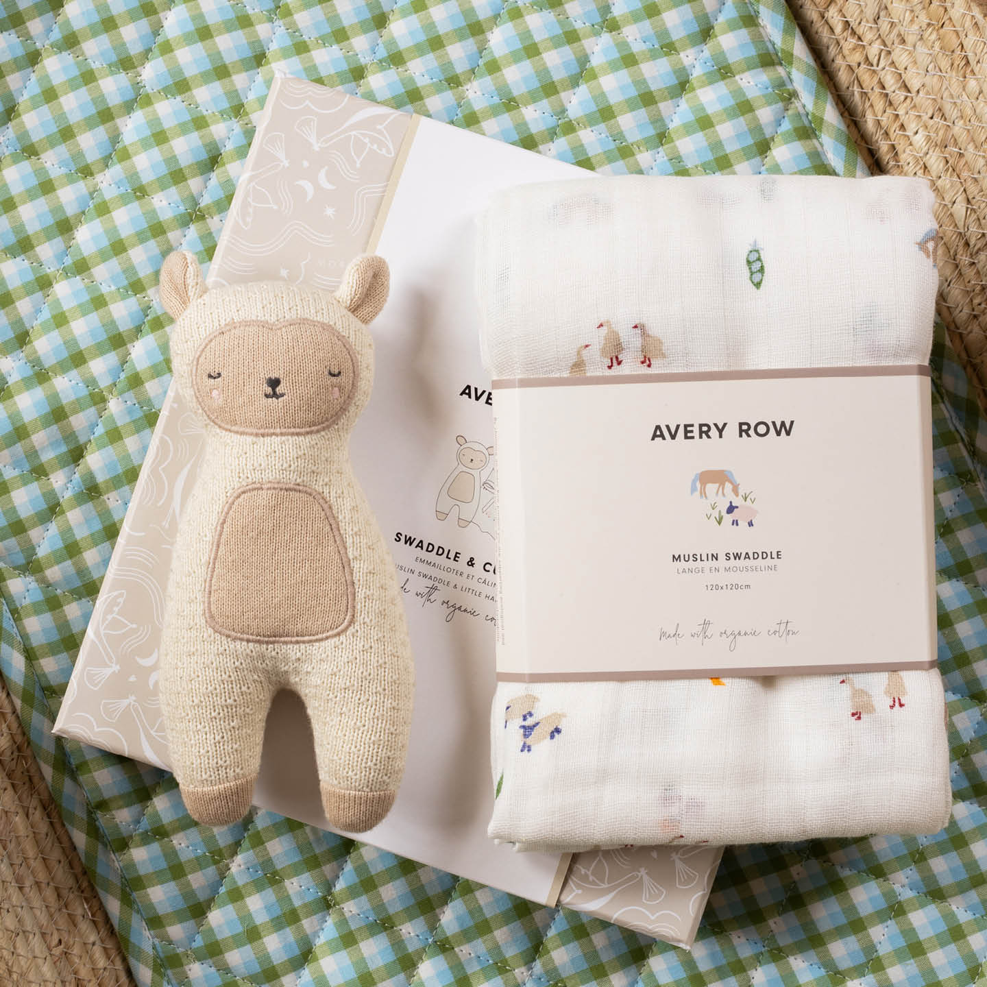 Avery Row Little Farm Swaddle and Cuddle New Baby Gift Set product image