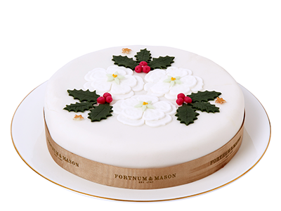 Holly & Flowers Christmas Cake